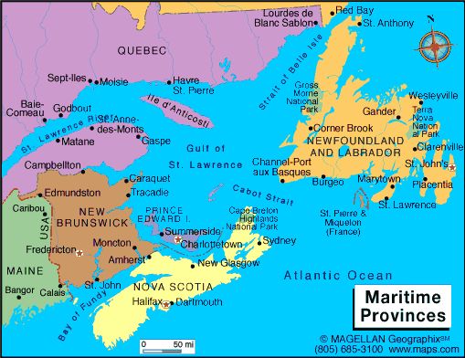map of Maritimes